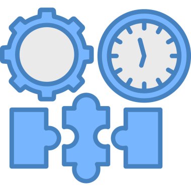 dişli ve saat simgesi seti