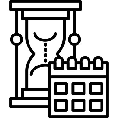 Kum saati simgesi, vektör illüstrasyonu
