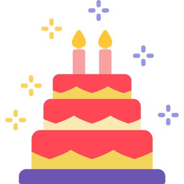 doğum günü pastası mum simgesi düz biçiminde