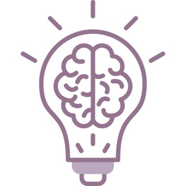 ampul beyin fikir simgesi ile doldurulmuş dış hat biçimi