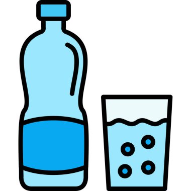 Su camı ikonu. taslak cam vektör resimleme simgesi rengi düz izole