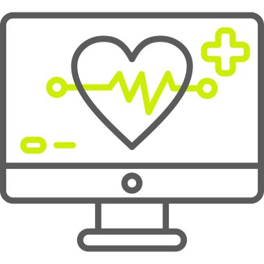 Kalp monitörü ikonu. vektör illüstrasyonu