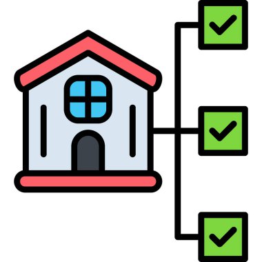 ev binası ikon vektör illüstrasyonu