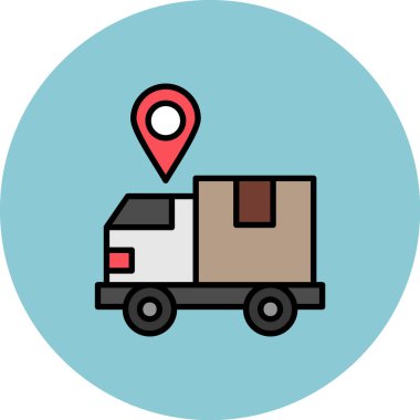 Teslimat kamyonu simgesinin vektör çizimi