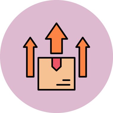 bir paket ile ok vektör simgesi