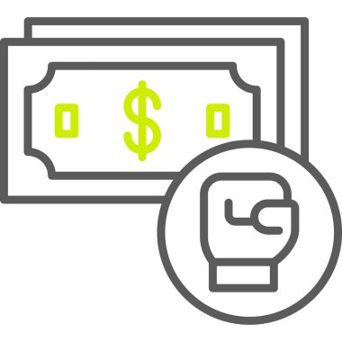 Banka dolar para simgesi ana hatları biçiminde