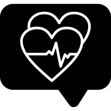 Kalp vektör simgesi. biçim düz sembol, siyah renk, yuvarlak açılar, gri arkaplan.