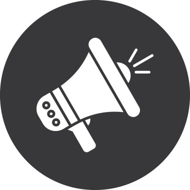 Duyuru megafon simgesi, basit vektör çizim