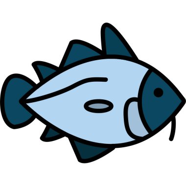 Balık çizgi film simgesi görüntü vektör çizim tasarım