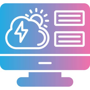 Bulut Hesaplama. Web simgesi basit illüstrasyon