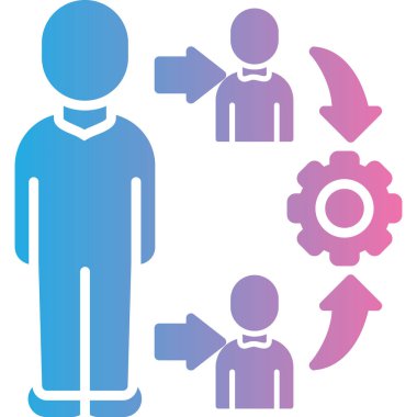 Vites simgesi olan bir adamın vektör çizimi