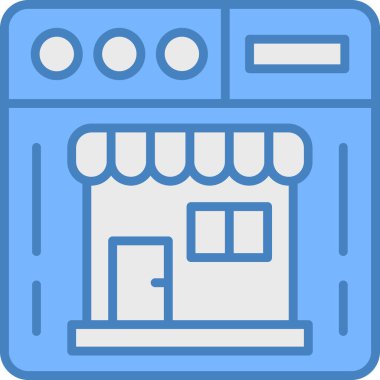 Mağaza. Web simgesi basit illüstrasyon