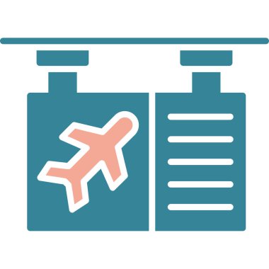 Uçuş Bilet simgesi, vektör illüstrasyonu