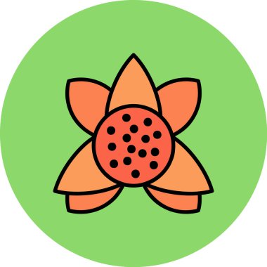 Bir çiçek simgesinin vektör illüstrasyonu