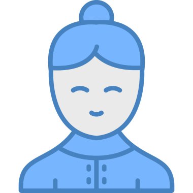 Mavi maskeli kadın.