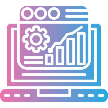 iş grafiği vektör illüstrasyonu, satır simgesi