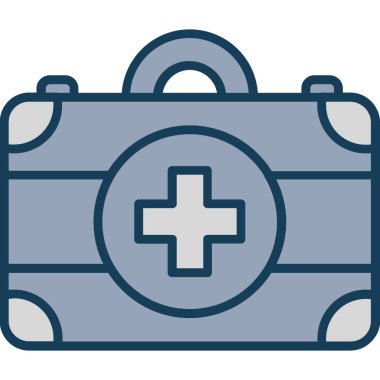 İlk yardım çantası simgesi. Basit resimleme