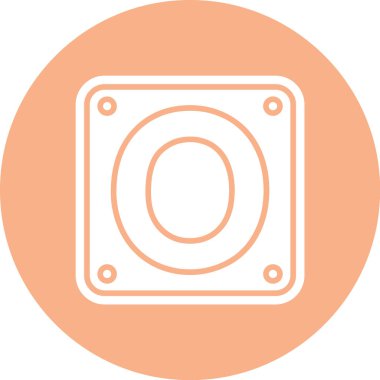 O Harfi Simgesi, Basit Renk Vektörü İllüstrasyonu