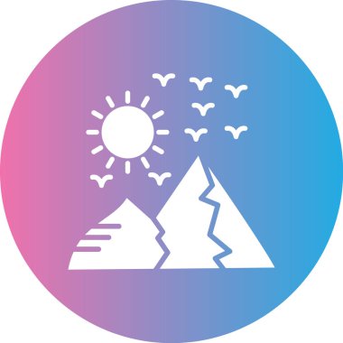 Dağlar. Web simgesi basit illüstrasyon