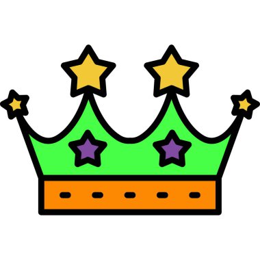 Taç vektör simgesi. beyaz arkaplan üzerinde izole edilmiş çizgi film vektör simgesi.