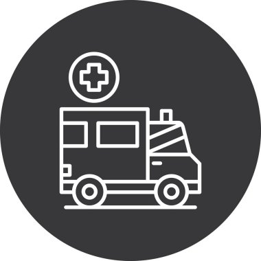 ambulans vektör çizgisi simgesi