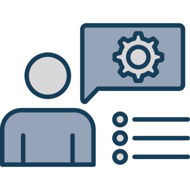 Beyaz arkaplanda iş yönetimi vektör çizgisi simgesi.