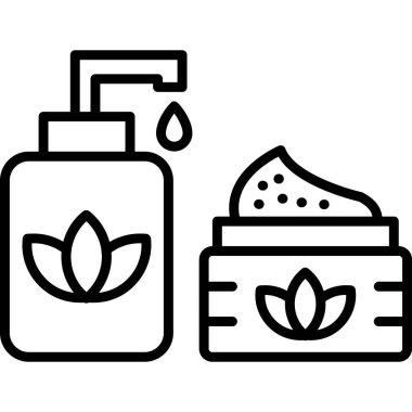 Banyo ve havlu simgesi, basit stil