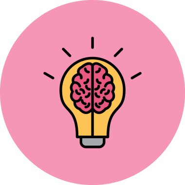 Beyin. Web simgesi basit illüstrasyon