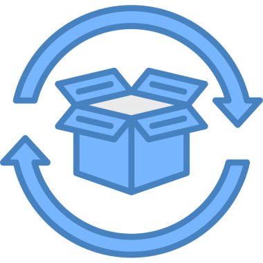 Doldurulmuş ana hatlar biçiminde kutu teslim lojistik simgesi