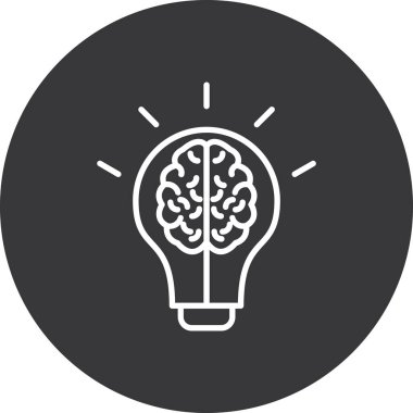 Beyin. Web simgesi basit illüstrasyon