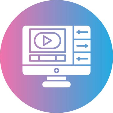 Bilgisayar ekranı. Web simgesi basit illüstrasyon