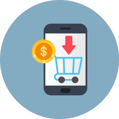 mobil bankacılık düz vektör simgesi