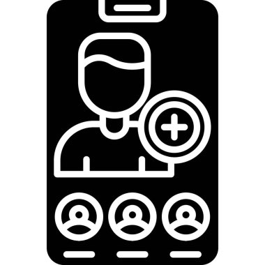 Doktor ikonu arıyor. Web için doktor çağrı vektör simgesinin özet çizimi