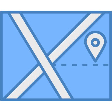 konum haritası pin simgesi doldurulmuş dış hat biçimi