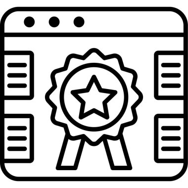 Sertifika ikonu vektör illüstrasyonu