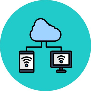 ağ paylaşım teknolojisi vektör illüstrasyonu