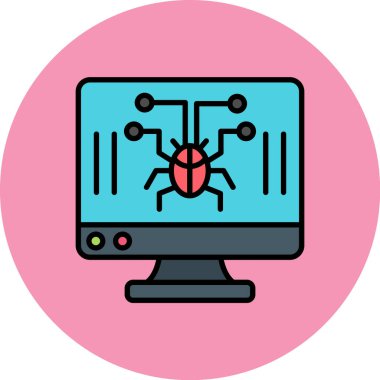 Bilgisayar. Basit simge, illüstrasyon