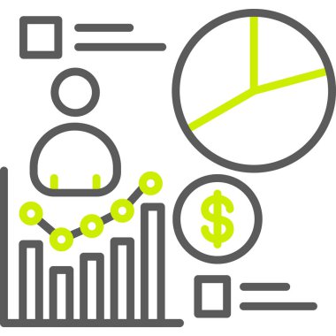 İş analizi düz vektör simgesi