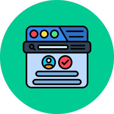 Yazıcı simgesi, ana hatlı vektör çizimi