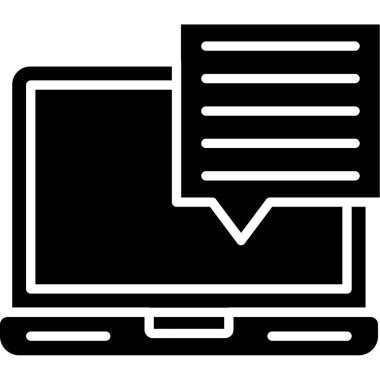 sohbet baloncuklu bilgisayar ekranı, vektör tasarımı