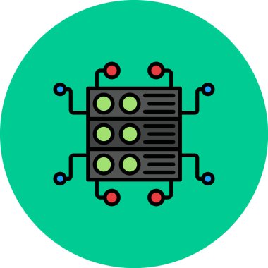 Bir Cpu simgesinin vektör illüstrasyonu