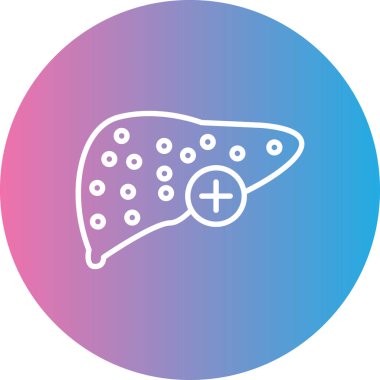 Mavi karaciğer simgesi beyaz arkaplanda izole edilmiş. Çember rengi. vektör.