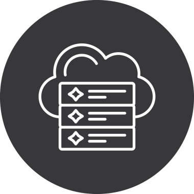 Bulut hesaplama simgesi vektör illüstrasyonu