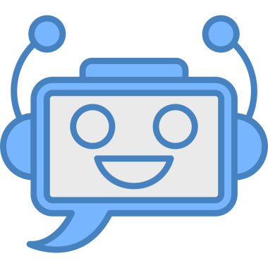 Robot sohbeti. Web simgesi basit illüstrasyon