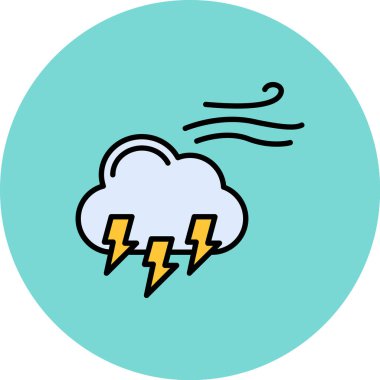 Fırtına. Web simgesi basit illüstrasyon