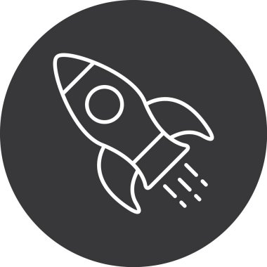 Roket ikonu. Vektör illüstrasyonu.