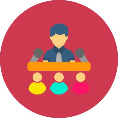 izleyici konferansı simgesi düz biçimli