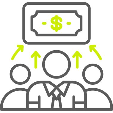 Dolar akış şeması düz simgesi