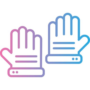 Eldiven vektör ince çizgi simgesi