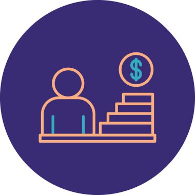 İş ve finans simgesinin vektör illüstrasyonu